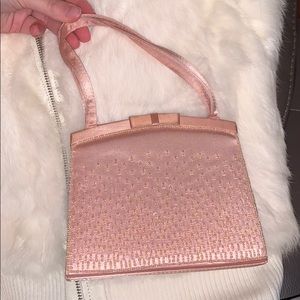 Pink beaded mini purse